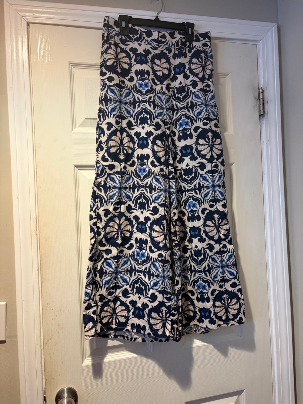 Rachel Zoe Linen Blend Wide Leg Pants in Blue S